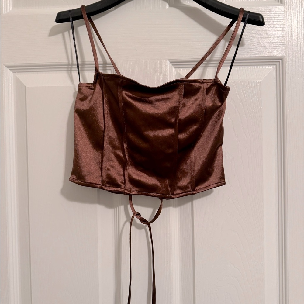 H&M Divide Satin Crop Top